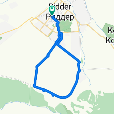 От улица Кунаева 13, Риддер до улица Кунаева 13, Риддер