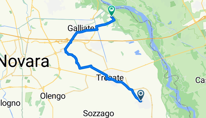 Da Via Papa Giovanni XXIII 47–49, Cerano a Via del Piaggio, Galliate
