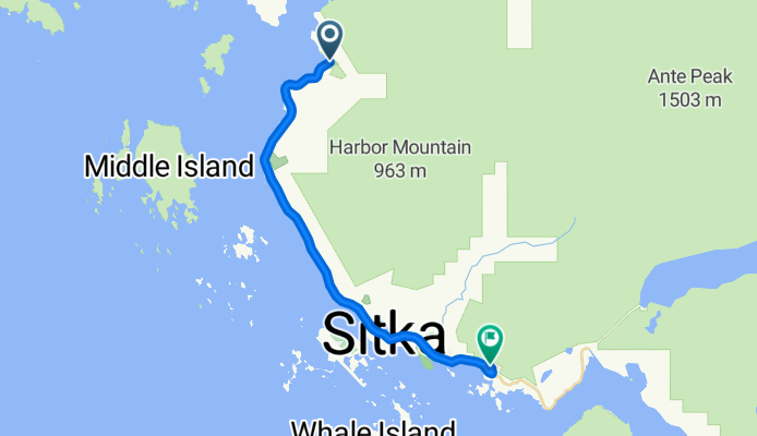 Halibut Point Rd, Sitka to 137 Riggs Rd, Sitka