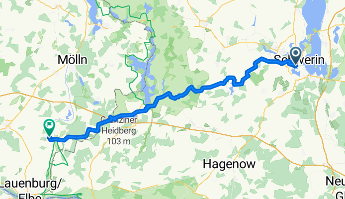 Große Wasserstraße 19, Schwerin nach Friedegart-Belusa-Straße 14, Büchen