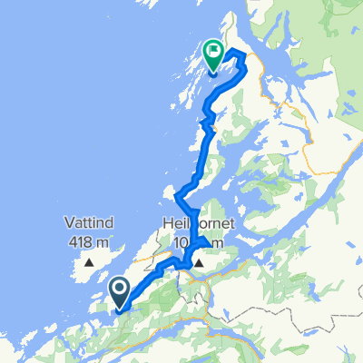 Maren F. Sverdrups veg 1510, Naustbukta nach Hovøyveien, Brønnøysund