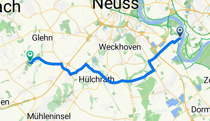 Route von Rheinfährstraße 208, Neuss