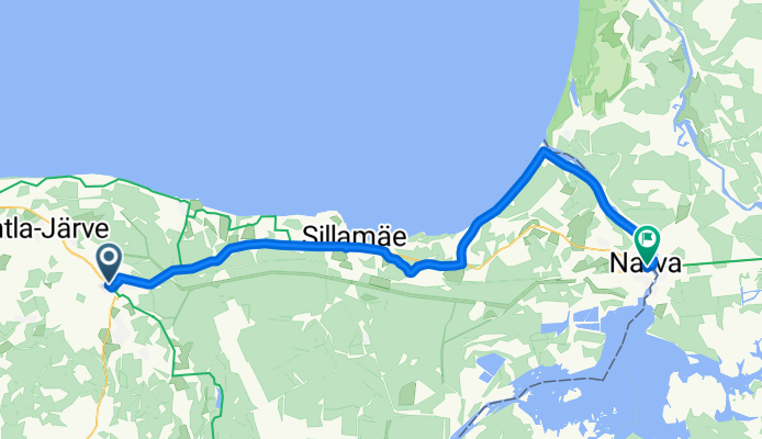 От Rakvere, Йыхви до Aleksander Puškini 12–14, Нарва