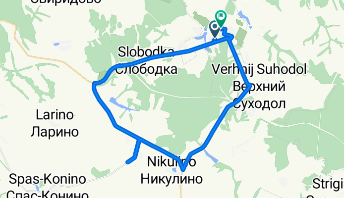 От Юбилейная Улица, 17, Новогуровский до Лесная улица, 2, Новогуровский