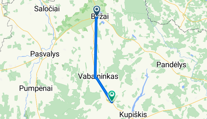 Itinéraire à partir de Vabalninko gatvė 10, Biržai