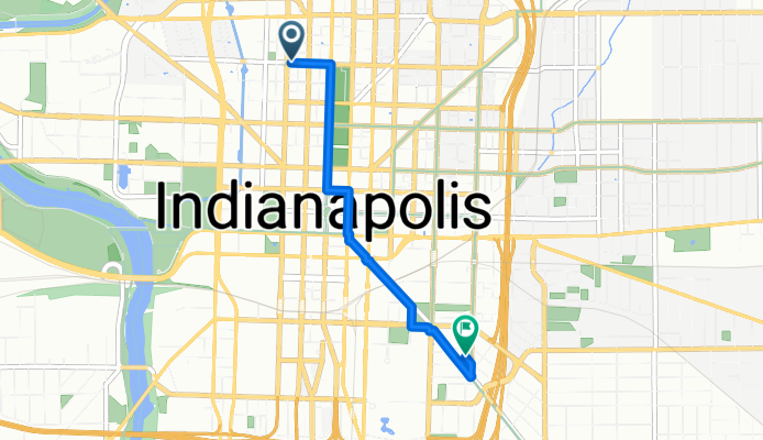 150–198 W St Clair St, Indianapolis to 534 Virginia Ave, Indianapolis