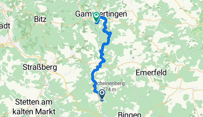 Route nach Chemnitzer Straße 6, Gammertingen