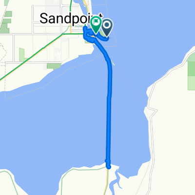Route to 54 Bridge St, Sandpoint