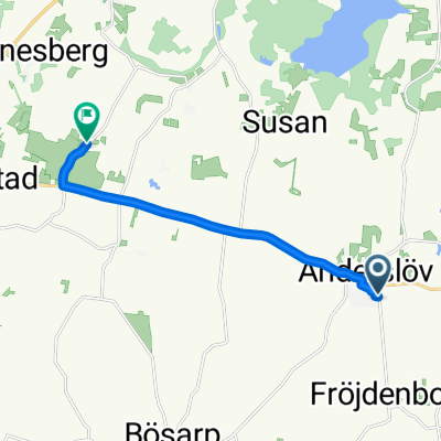 Rådjursvägen 3, Anderslöv to Tegelbergavägen, Trelleborg