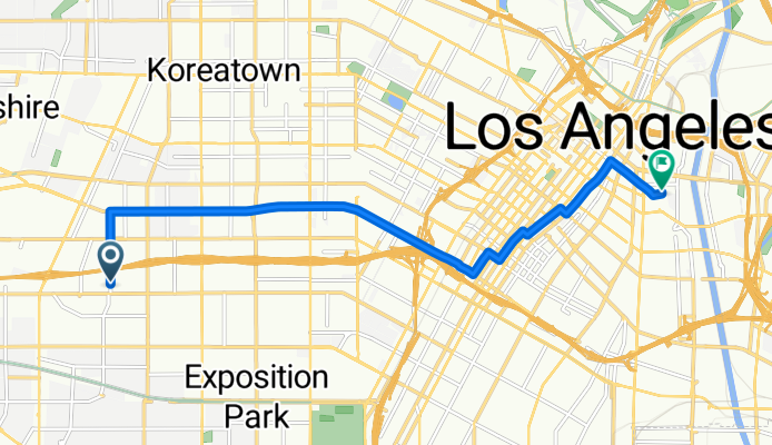 2515 6th Ave, Los Angeles to 221–291 S Garey St, Los Angeles