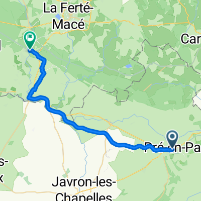 De Rue Aristide Briand 168, Pré-en-Pail-Saint-Samson à Rue des Casinos 2, Bagnoles-de-l'Orne