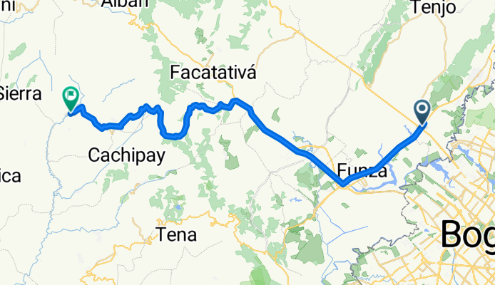 Ruta desde Vía Siberia - Cota, Santafé De Bogotá