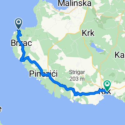 Trasa z Glavotok, Krk