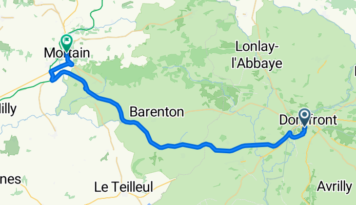 De Rue du Champ Passais 4, Domfront en Poiraie à Voie Communale de la Collégiale 8, Mortain-Bocage