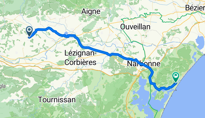 De D206, Laure-Minervois à 25 Rue du Drakkar, Gruissan