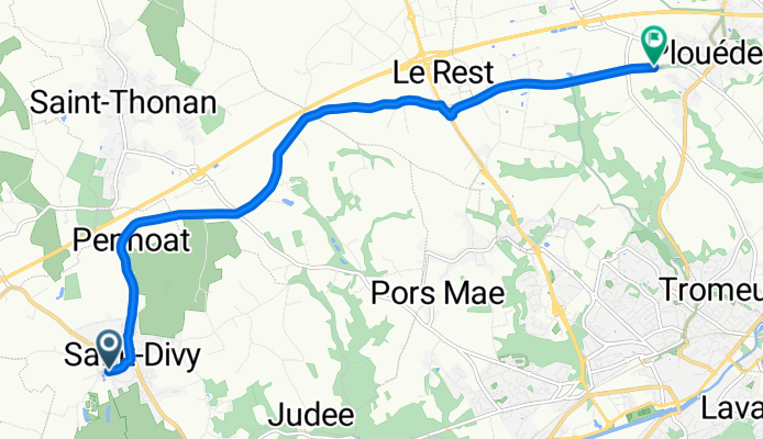 De 3–7 Rue Pen ar Pont, Saint-Divy à Léavéan, Plouédern
