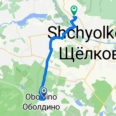 От Радужная улица, 21-22, Загорянский до Браварская улица, 56с8, Щелково