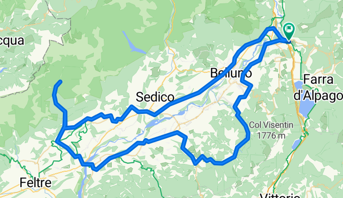 Cadola-Belluno-Val Canzoi (lago della Stua)-Busche-Tortal-Valmorel-Cadola