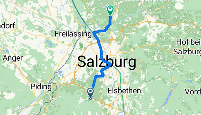Glanegg b.Salzburg Ortsmitte nach Ehrenbachstraße 13, Elixhausen
