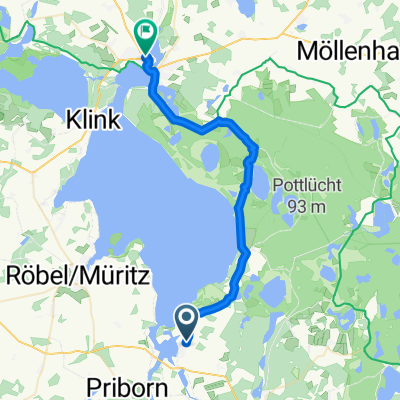 Käthe-Kollwitz-Straße 15A, Rechlin nach Lloydstraße 3, Waren