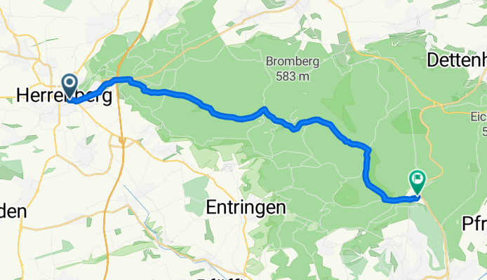Hindenburgstraße 24, Herrenberg nach Schönbuchstraße 36, Tübingen