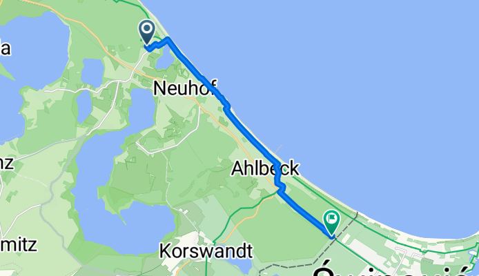 Kirchstraße 2, Heringsdorf nach Swinemünder Chaussee 11, Heringsdorf