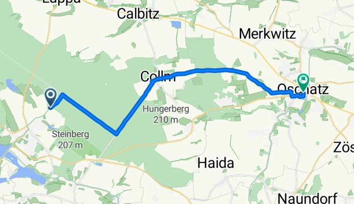 Zeppelinstraße, Wermsdorf nach Altoschatzer Straße, Oschatz