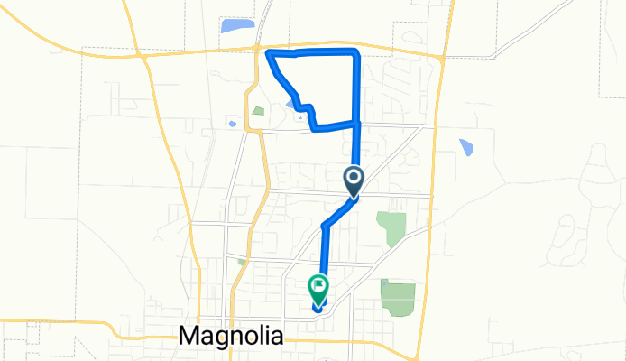 1630 N Dudney Rd, Magnolia to 901 Parkway St, Magnolia
