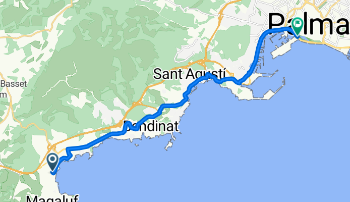 Carrer d'Emili Darder, 6–8, Calvià nach Avinguda de Gabriel Roca, Palma de Mallorca