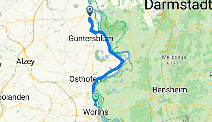 Route nach Doktor-Otto-Röhm-Straße 3, Worms