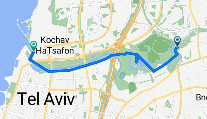 Route from Israel National Trail, Ramat Gan