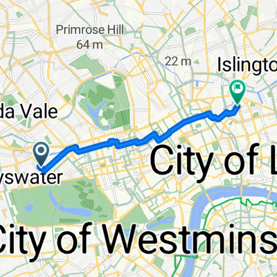 De 52 Westbourne Ter, London a 130–148 Rosebery Ave, London