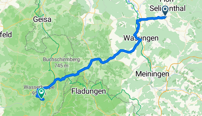 Am Rosenweg 29, Schmalkalden nach L3068, Gersfeld (Rhön)