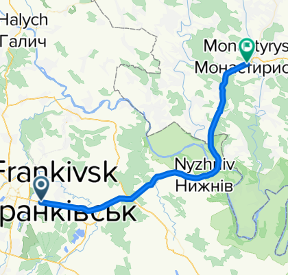 Івано-Франківськ - Тисмениця - Клубівці - Нижнів - Монастириськ