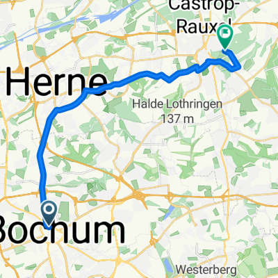 Heimweg von Bochum nach Dorf Rauxel über Herne