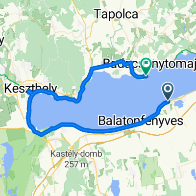 Route from Fürdő utca, Fonyód