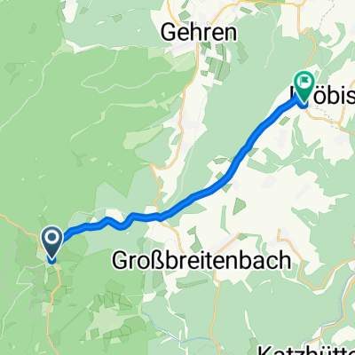 Rennsteigstraße 28, Neustadt am Rennsteig nach Am Dröbischauer Weg 8, Herschdorf