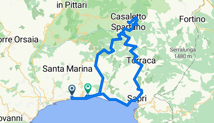 Da Traversa Seconda Di Via Pinturella in frazione Capitello 2, Ispani a Viale Tancredi d'Altavilla 44, Ispani