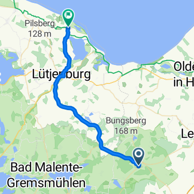 Eutiner Straße 25, Schönwalde am Bungsberg nach Alte Dorfstraße 34A, Behrensdorf (Ostsee)
