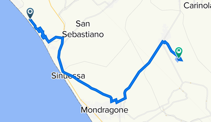 Percorso da Via dell'Erica 124a–190b, Baia Domizia Sud