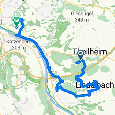 Eibelstädter Weg, Theilheim nach Matthias-Ehrenfried-Straße 44, Würzburg