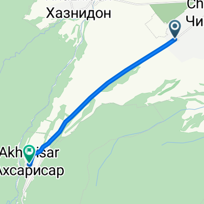 От улица Сталина 17, Чикола до Unnamed Road, Ахсарисар