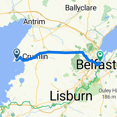 97 Largy Road, Crumlin to Titanic Belfast, 1 Olympic Way, Belfast