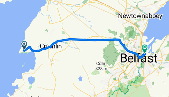97 Largy Road, Crumlin to Titanic Belfast, 1 Olympic Way, Belfast