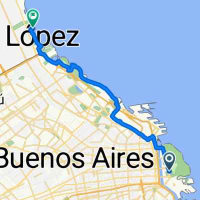 De Avenida Doctor Tristán Achával Rodríguez 1151-1205 a Paseo de la Costa, Vicente López
