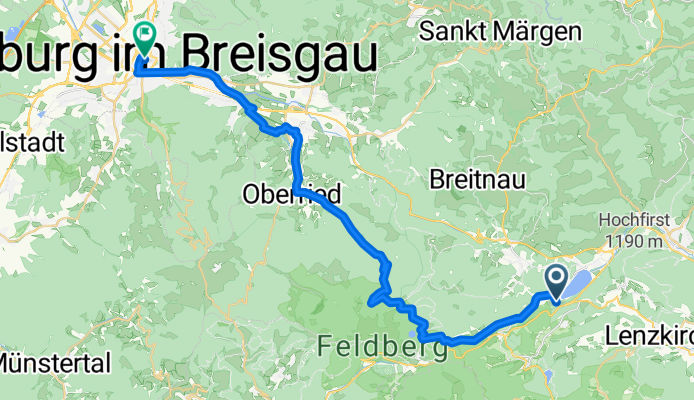 Bruderhalde 31A, Hinterzarten nach Rathausplatz 2, Freiburg im Breisgau