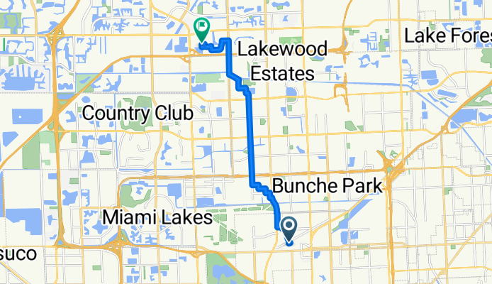 Route to 3640 Enterprise Way, Miramar