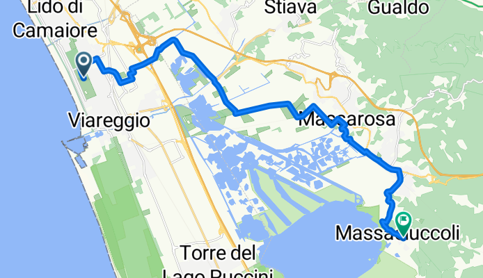 Via Gino Capponi, Viareggio nach Via Pietra a Padule in Quiesa 3232, Massaciuccoli