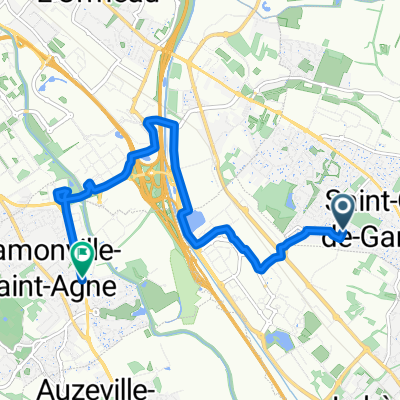 De 12 Rue de la Pradelle, Saint-Orens-de-Gameville à Square de la Paix, Ramonville-Saint-Agne