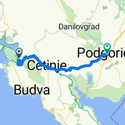 Route to Platz der Unabhängigkeit 1–7, Podgorica